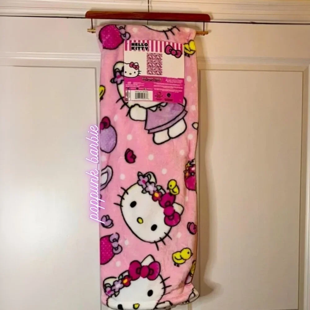 Hello Kitty‎ Pink Easter Throw Blanket 50x70 Sanrio Spring NWT